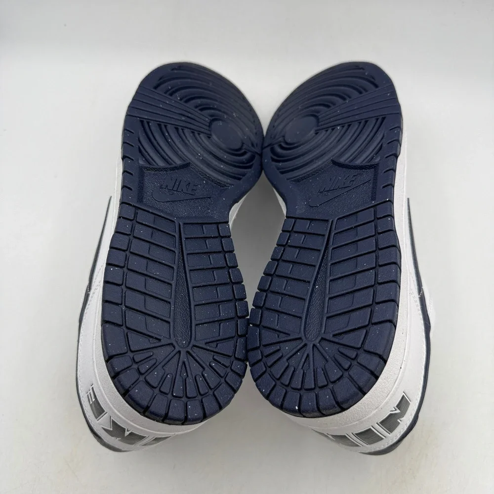 Nike Big Nike Low Shoes Mens Size 11.5 White Midnight Navy Basketball 355152-140